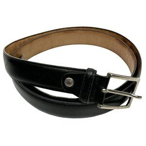 Giorgio Borsani Italian Leather Belt 125cm Black With Eurometal Buckle Made In I